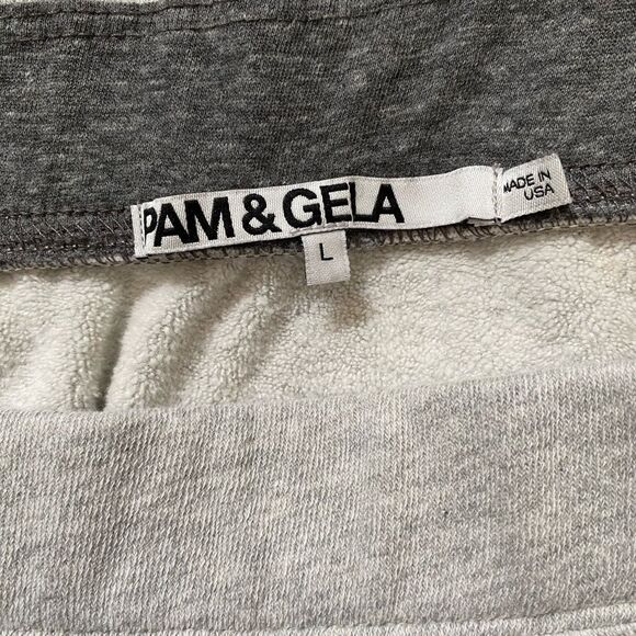 Pam & Gela Terry Cloth Pull-on Peplum Style Skirt Light Gray Ladies Size Large - Picture 4 of 7